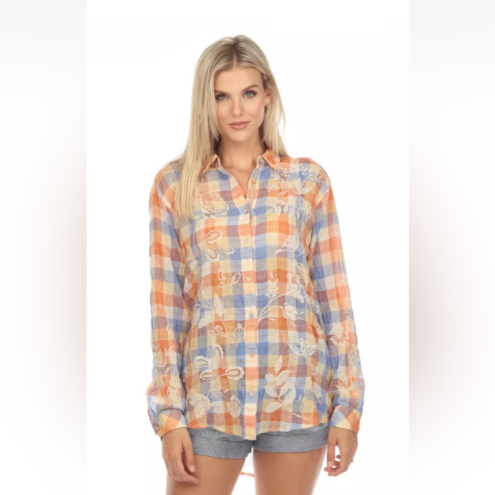 NWT Johnny Was Workshop Plaid Tunic Harlow Oversized Shirt - Picture 4 of 9